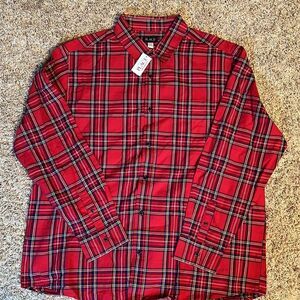 Place Vibrant Red Plaid Button Down Shirt